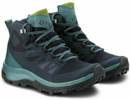 Womens Outdoor Shoes Salomon Outline Mid GTX W Navy Blazer/Hydro/Guacamole 37 1/3 Womens Outdoor Shoes - 3