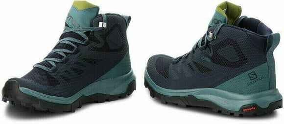 Womens Outdoor Shoes Salomon Outline Mid GTX W Navy Blazer/Hydro/Guacamole 38 Womens Outdoor Shoes - 2