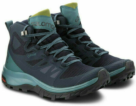 Womens Outdoor Shoes Salomon Outline Mid GTX W Navy Blazer/Hydro/Guacamole 38 2/3 Womens Outdoor Shoes - 4