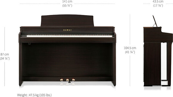 Digital Piano Kawai CN301 SET Premium Satin Black Digital Piano - 3