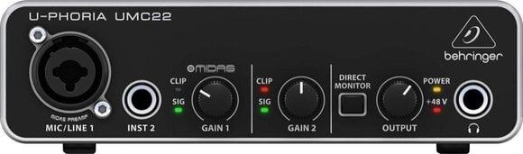 USB аудио интерфейс Behringer UMC22 U-Phoria SET USB аудио интерфейс - 3