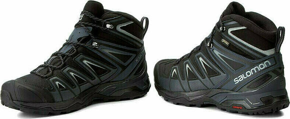 Mens Outdoor Shoes Salomon X Ultra 3 Mid GTX Black/India Ink/Monument 46 Mens Outdoor Shoes - 4