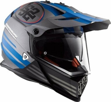 Helmet LS2 MX436 Pioneer Quarterback Matt Titanium Blue L - 7