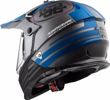 Helm LS2 MX436 Pioneer Quarterback Matt Titanium Blue S Helm - 3
