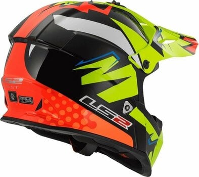 Helmet LS2 MX437 Fast Volt Black Yellow Orange XL Helmet - 8