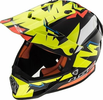 Helmet LS2 MX437 Fast Volt Black Yellow Orange XL Helmet - 2