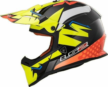 Helmet LS2 MX437 Fast Volt Black Yellow Orange XL Helmet - 4