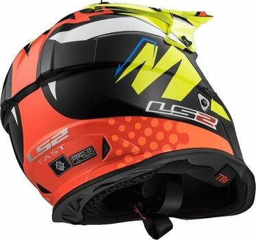Helm LS2 MX437 Fast Volt Black Yellow Orange M Helm - 3