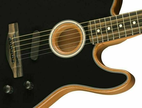Elektroakustická gitara Fender American Acoustasonic Telecaster Čierna - 4