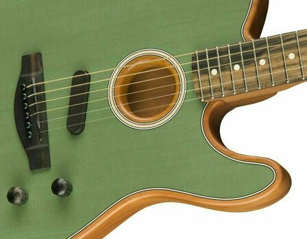 Speciell akustisk-elektrisk gitarr Fender American Acoustasonic Telecaster Surf Green - 4