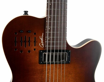 Electro-acoustic guitar Godin A6 Ultra Baritone Burnt Umber SG - 4