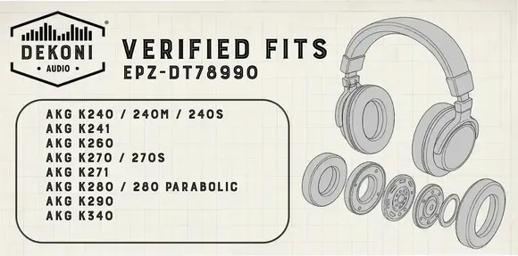 Fülpárna fejhallgató Dekoni Audio EPZ-DT78990-SK Fülpárna fejhallgató Black 2 db - 10