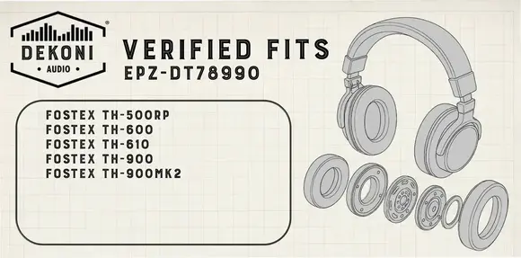 Fülpárna fejhallgató Dekoni Audio EPZ-DT78990-FNSK Fülpárna fejhallgató Black 2 db - 8