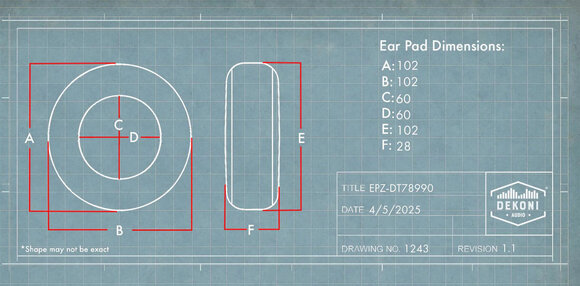 Fülpárna fejhallgató Dekoni Audio EPZ-DT78990-ELVL Fülpárna fejhallgató Black 2 db - 5