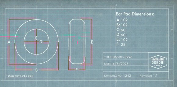 Fülpárna fejhallgató Dekoni Audio EPZ-DT78990-PU Fülpárna fejhallgató Black 2 db - 5
