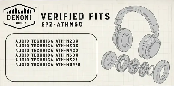 Fülpárna fejhallgató Dekoni Audio EPZ-ATHM50X-CHL Fülpárna fejhallgató Black 2 db - 9