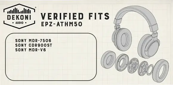 Fülpárna fejhallgató Dekoni Audio EPZ-ATHM50X-CHS Fülpárna fejhallgató Black 2 db - 7