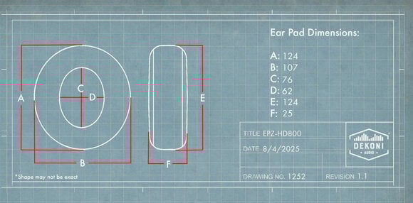 Jastučići za uši za slušalice Dekoni Audio EPZ-HD800-SK Jastučići za uši za slušalice Black 2 kom - 5