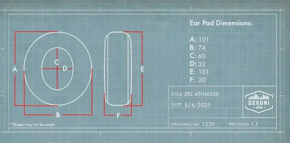 Fülpárna fejhallgató Dekoni Audio EPZ-ATHM50X-PL Fülpárna fejhallgató Black 2 db - 5