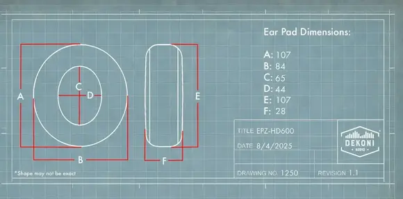 Jastučići za uši za slušalice Dekoni Audio EPZ-HD600-CHS Jastučići za uši za slušalice Black 2 kom - 5