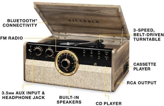 Retro-Plattenspieler Victrola VTA-270B Empire Light Brown Retro-Plattenspieler - 3