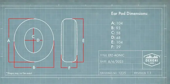 Nauszniki dla słuchawek Dekoni Audio EPZ-AONIC-CHL Nauszniki dla słuchawek Black 2 szt. - 8