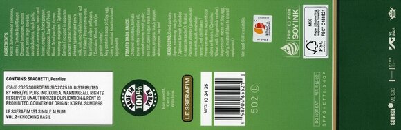 Muusika CD Le Sserafim - 1st Single Album ‘SPAGHETTI’ BASIL Version (CD) - 2