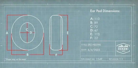 Jastučići za uši za slušalice Dekoni Audio EPZ-HD598-CHLV2 Jastučići za uši za slušalice Black 2 kom - 5