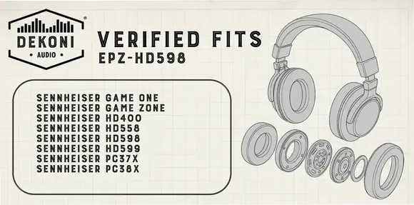 Jastučići za uši za slušalice Dekoni Audio EPZ-HD598-CHLV2 Jastučići za uši za slušalice Black 2 kom - 7