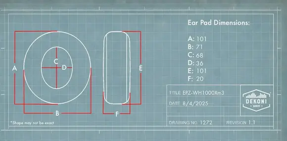 Paraorecchie per le cuffie Dekoni Audio EPZ-WH1000Xm3-CHS Paraorecchie per le cuffie Black 2 pz - 5