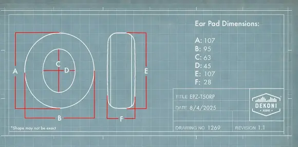 Jastučići za uši za slušalice Dekoni Audio EPZ-T50RP-SK Jastučići za uši za slušalice Black 2 kom (Kao novo) - 5