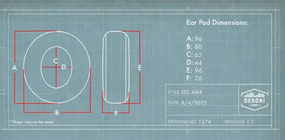 Jastučići za uši za slušalice Dekoni Audio EPZ-XM4-CHL-D Jastučići za uši za slušalice Black 2 kom - 5