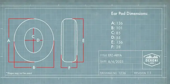 Ušesne blazinice za slušalke Dekoni Audio EPZ-ARYA-HYB Ušesne blazinice za slušalke Black 2 kos - 5