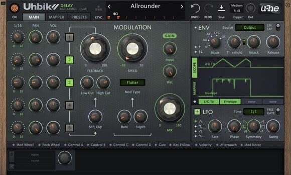 Programinės įrangos papildinio efektų procesorius u-he Software Uhbik 2 - 3