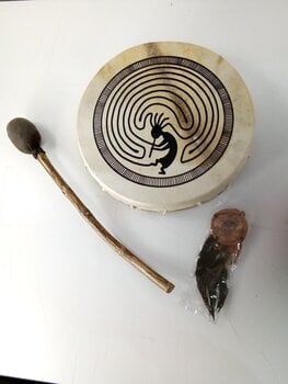 Ručni bubanj Terre Shaman Drum Goat Round 30 cm Ritualni bubanj 30 cm (Samo otvarano) - 2