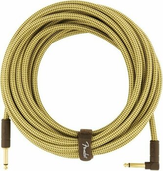 Instrument Cable Fender Deluxe Series Yellow 7,5 m Straight - Angled - 2