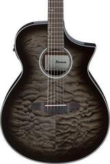 electro-acoustic guitar Ibanez AEWC16QA-TKH Transparent Black Sunburst electro-acoustic guitar - 3