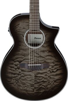 Jumbo elektro-akoestische gitaar Ibanez AEWC16QA-TKH Transparent Black Sunburst Jumbo elektro-akoestische gitaar - 4