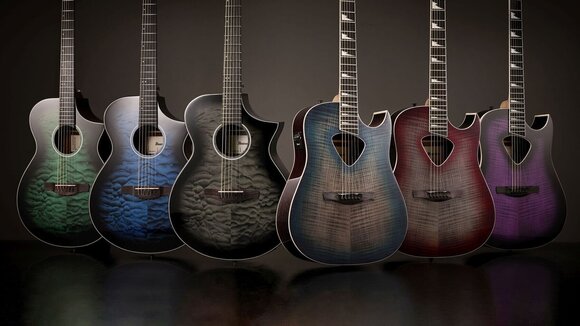 Jumbo elektro-akoestische gitaar Ibanez AEWC16QA-TKH Transparent Black Sunburst Jumbo elektro-akoestische gitaar - 14