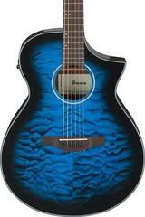 electro-acoustic guitar Ibanez AEWC16QA-TLH Transparent Blue Sunburst electro-acoustic guitar - 3