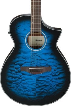 electro-acoustic guitar Ibanez AEWC16QA-TLH Transparent Blue Sunburst electro-acoustic guitar - 4