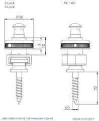 Strap Lock Schaller 14010101 M Strap Lock Nickel - 2