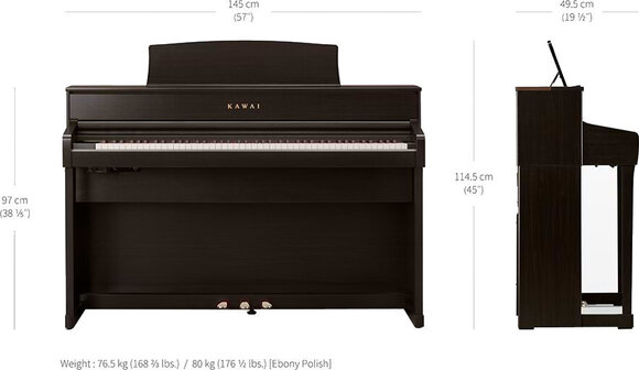 Digital Piano Kawai CA701B Premium Satin Black Digital Piano - 8