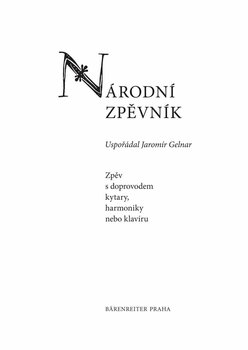Solo vocal literature Bärenreiter Národní zpěvník Music Book - 2