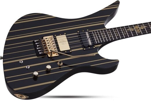 Električna gitara Schecter Synyster Custom-S Black/Gold Pinstripes Električna gitara - 3