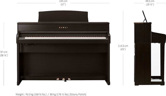 Digital Piano Kawai CA701R Premium Rosewood Digital Piano - 8