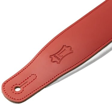 Guitar strap Levy's Amped Leather Red/White Guitar strap - 2