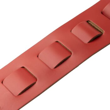 Guitar strap Levy's Amped Leather Red/White Guitar strap - 3