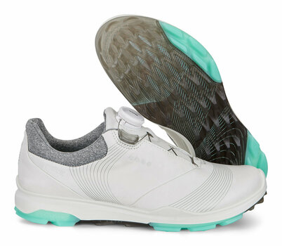 Golfskor för dam Ecco Biom Hybrid 3 Womens Golf Shoes White/Emerald 41 - 3