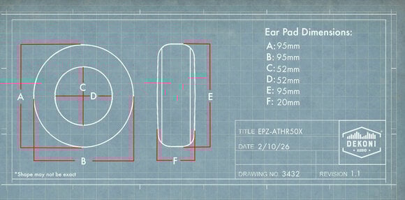 Paraorecchie per le cuffie Dekoni Audio EPZ-ATHR50X-CHS Paraorecchie per le cuffie Black 2 pz - 9